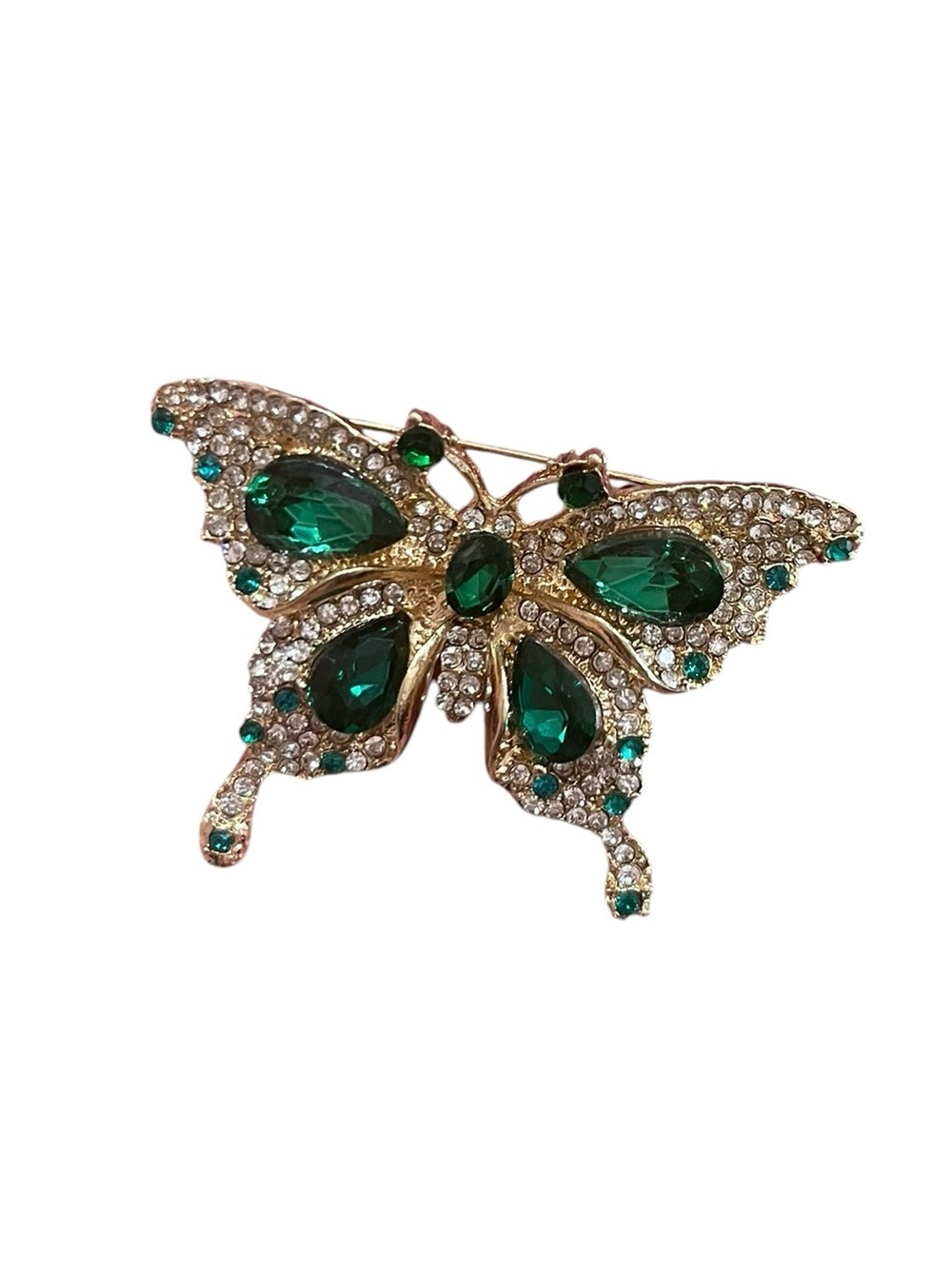 Emerald Crystal Butterfly Brooch ✨🦋 - Picture 2 of 3
